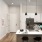 Kitchen with stainless steel appliances and built-in microwave