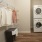 Large walk-in closets with stackable washer and dryer