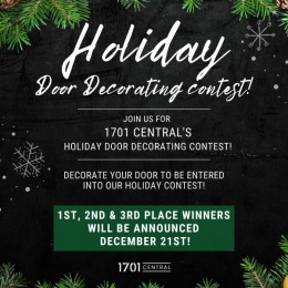 ๐โGet in the holiday spirit and decorate your door to enter our Holiday Door Decorating Contestโ and win prizes! ๐ฅ๐
๐ฑ727.274.1077
๐ป 1701central.com
โข
โข
โข
#stpete #727living #stpetersburgfl #ilovetheburg #ilovestpete #apartmentliving #youshouldbehere #floridaliving #gscapartments #gscliving #December #holiday #doordecoratingcontest #prizes Instagram post from @1701central on December 08, 2023 09:45:35am